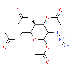 ChemSpider 2D Image | 1,3,4,6-Tetra-O-acetyl-2-azido-2-deoxy-beta-D-threo-hexopyranose | C14H19N3O9