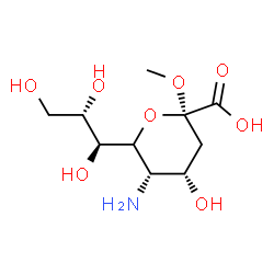 ChemSpider 2D Image | Methyl 5-amino-3,5-dideoxy-6-[(1S,2S)-1,2,3-trihydroxypropyl]-alpha-D-erythro-hex-2-ulopyranosidonic acid | C10H19NO8