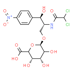 ChemSpider 2D Image | (2R,3R)-2-[(Dichloroacetyl)amino]-3-hydroxy-3-(4-nitrophenyl)propyl beta-D-erythro-hexopyranosiduronic acid | C17H20Cl2N2O11