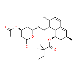 ChemSpider 2D Image | (1R,3S,7R,8R)-8-{2-[(2S,4S)-4-Acetoxy-6-oxotetrahydro-2H-pyran-2-yl]ethyl}-3,7-dimethyl-1,2,3,7,8,8a-hexahydro-1-naphthalenyl 2,2-dimethylbutanoate | C27H40O6