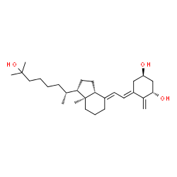 ChemSpider 2D Image | (1R,3S,5E)-5-[(2E)-2-{(1S,3aR,7aS)-1-[(2R)-7-Hydroxy-7-methyl-2-octanyl]-7a-methyloctahydro-4H-inden-4-ylidene}ethylidene]-4-methylene-1,3-cyclohexanediol (non-preferred name) | C28H46O3