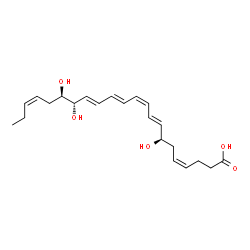 ChemSpider 2D Image | (4Z,7R,8E,10Z,12E,14E,16S,17R,19Z)-7,16,17-Trihydroxy-4,8,10,12,14,19-docosahexaenoic acid | C22H32O5