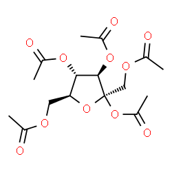 ChemSpider 2D Image | 1,2,3,4,6-Penta-O-acetyl-beta-L-fructofuranose | C16H22O11
