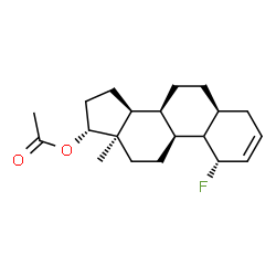 ChemSpider 2D Image | (1alpha,5alpha,8alpha,10xi,13alpha,17alpha)-1-Fluoroestr-2-en-17-yl acetate | C20H29FO2