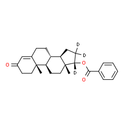 ChemSpider 2D Image | (8alpha,9beta,10alpha,13alpha,14beta,17beta)-3-Oxo(16,16,17-~2~H_3_)androst-4-en-17-yl benzoate | C26H29D3O3