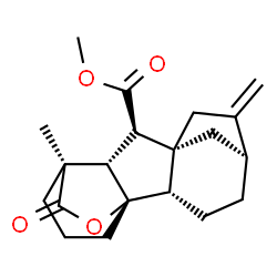 ChemSpider 2D Image | Methyl (1S,2S,5S,8S,9R,10S,11S)-11-methyl-6-methylene-16-oxo-15-oxapentacyclo[9.3.2.1~5,8~.0~1,10~.0~2,8~]heptadecane-9-carboxylate | C20H26O4