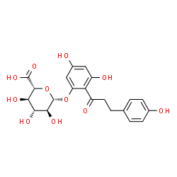 ChemSpider 2D Image | 3,5-Dihydroxy-2-[3-(4-hydroxyphenyl)propanoyl]phenyl beta-L-glucopyranosiduronic acid | C21H22O11