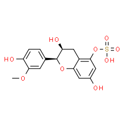 ChemSpider 2D Image | (2S,3S)-3,7-Dihydroxy-2-(4-hydroxy-3-methoxyphenyl)-3,4-dihydro-2H-chromen-5-yl hydrogen sulfate | C16H16O9S