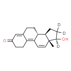 ChemSpider 2D Image | (8alpha,13alpha,14beta,17alpha)-17-Hydroxy(16,16,17-~2~H_3_)estra-4,9,11-trien-3-one | C18H19D3O2