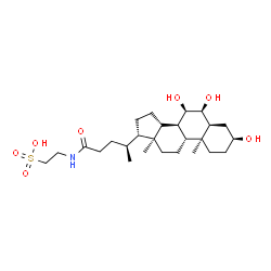 ChemSpider 2D Image | 2-{[(3beta,5alpha,6beta,7beta,8alpha,9beta,10alpha,13alpha,14beta,17alpha,20S)-3,6,7-Trihydroxy-24-oxocholan-24-yl]amino}ethanesulfonic acid | C26H45NO7S