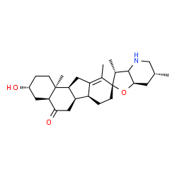 ChemSpider 2D Image | (3alpha,5alpha,8alpha,10alpha,17beta,22xi,23R,25R)-3-Hydroxy-5,6-dihydro-17,23-epoxyveratraman-6-one | C27H41NO3