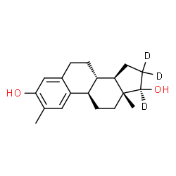 ChemSpider 2D Image | (8alpha,9beta,13alpha,14beta,17alpha)-2-Methyl(16,16,17-~2~H_3_)estra-1(10),2,4-triene-3,17-diol | C19H23D3O2