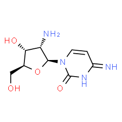 ChemSpider 2D Image | 1-(2-Amino-2-deoxy-beta-L-ribofuranosyl)-4-imino-3,4-dihydro-2(1H)-pyrimidinone | C9H14N4O4