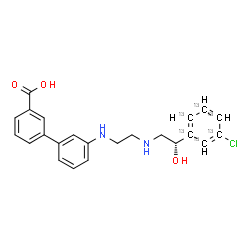 ChemSpider 2D Image | 3'-{[2-({(2S)-2-[3-Chloro(~13~C_6_)phenyl]-2-hydroxyethyl}amino)ethyl]amino}-3-biphenylcarboxylic acid | C1713C6H23ClN2O3