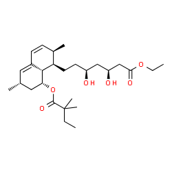 ChemSpider 2D Image | Ethyl (3S,5S)-7-{(1R,2R,6S,8R,8aS)-8-[(2,2-dimethylbutanoyl)oxy]-2,6-dimethyl-1,2,6,7,8,8a-hexahydro-1-naphthalenyl}-3,5-dihydroxyheptanoate | C27H44O6