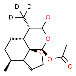 ChemSpider 2D Image | (3aR,4S,6aR,7S,10S,10aS)-8-Hydroxy-4-methyl-7-(~2~H_3_)methyloctahydro-2H-furo[3,2-i]isochromen-10-yl acetate | C15H21D3O5