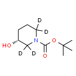 ChemSpider 2D Image | 2-Methyl-2-propanyl (3R)-3-hydroxy-1-(2,2,6,6-~2~H_4_)piperidinecarboxylate | C10H15D4NO3