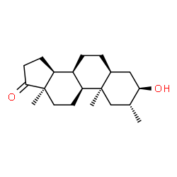 ChemSpider 2D Image | (2alpha,3beta,5alpha,8alpha,10alpha,13alpha)-3-Hydroxy-2-methylandrostan-17-one | C20H32O2