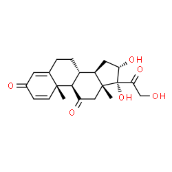 ChemSpider 2D Image | (8alpha,9beta,10alpha,13alpha,14beta,16beta,17alpha)-16,17,21-Trihydroxypregna-1,4-diene-3,11,20-trione | C21H26O6