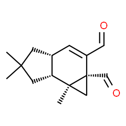 ChemSpider 2D Image | (1aR,3aR,6aR,6bS)-5,5,6b-Trimethyl-3a,4,5,6,6a,6b-hexahydrocyclopropa[e]indene-1a,2(1H)-dicarbaldehyde | C15H20O2