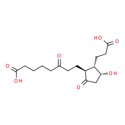 ChemSpider 2D Image | 8-[(1S,2S,3R)-2-(2-Carboxyethyl)-3-hydroxy-5-oxocyclopentyl]-6-oxooctanoic acid | C16H24O7