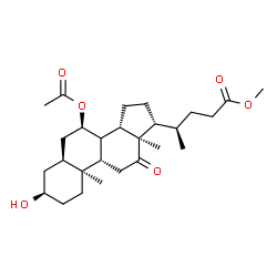 ChemSpider 2D Image | Methyl (3alpha,5beta,7alpha,8xi)-7-acetoxy-3-hydroxy-12-oxocholan-24-oate | C27H42O6