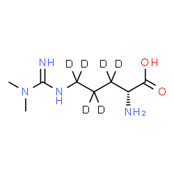 ChemSpider 2D Image | N~5~-(N,N-Dimethylcarbamimidoyl)-D-(3,3,4,4,5,5-~2~H_6_)ornithine | C8H12D6N4O2