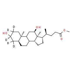 ChemSpider 2D Image | Methyl (3beta,5alpha,8xi,9xi,10alpha,12beta,13alpha,14beta,17alpha,20S)-3,12-dihydroxy(2,2,3,4,4-~2~H_5_)cholan-24-oate | C25H37D5O4