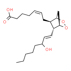 ChemSpider 2D Image | (5Z)-7-{(1R,4S,5R,6R)-6-[(1E)-3-Hydroxy-1-octen-1-yl]-2,3-dioxabicyclo[2.2.1]hept-5-yl}-5-heptenoic acid | C20H32O5