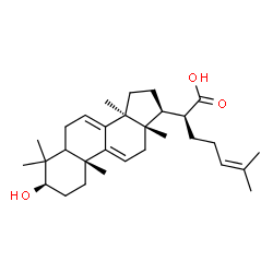 ChemSpider 2D Image | (3alpha,5xi,10alpha,13alpha,14beta,17alpha,20S)-3-Hydroxylanosta-7,9(11),24-trien-21-oic acid | C30H46O3