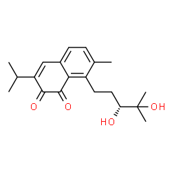 ChemSpider 2D Image | 8-[(3R)-3,4-Dihydroxy-4-methylpentyl]-3-isopropyl-7-methyl-1,2-naphthalenedione | C20H26O4