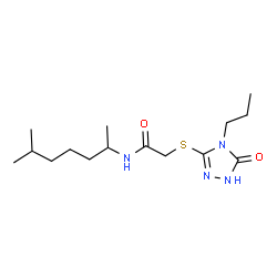 ChemSpider 2D Image | N-(6-Methyl-2-heptanyl)-2-[(5-oxo-4-propyl-4,5-dihydro-1H-1,2,4-triazol-3-yl)sulfanyl]acetamide | C15H28N4O2S
