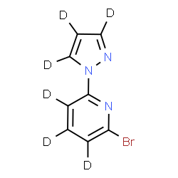 ChemSpider 2D Image | 2-Bromo-6-[(~2~H_3_)-1H-pyrazol-1-yl](~2~H_3_)pyridine | C8D6BrN3