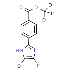 ChemSpider 2D Image | (~2~H_3_)Methyl 4-[(4,5-~2~H_2_)-1H-imidazol-2-yl]benzoate | C11H5D5N2O2