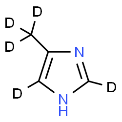 ChemSpider 2D Image | 4-(~2~H_3_)Methyl(2,5-~2~H_2_)-1H-imidazole | C4HD5N2