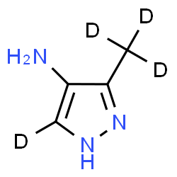 ChemSpider 2D Image | 3-(~2~H_3_)Methyl(5-~2~H)-1H-pyrazol-4-amine | C4H3D4N3