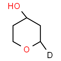 ChemSpider 2D Image | (2-~2~H_1_)Tetrahydro-2H-pyran-4-ol | C5H9DO2