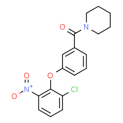 ChemSpider 2D Image | [3-(2-Chloro-6-nitrophenoxy)phenyl](1-piperidinyl)methanone | C18H17ClN2O4