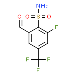 ChemSpider 2D Image | 2-Fluoro-6-formyl-4-(trifluoromethyl)benzenesulfonamide | C8H5F4NO3S