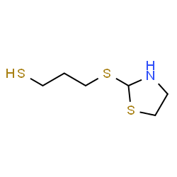 ChemSpider 2D Image | 3-(1,3-Thiazolidin-2-ylsulfanyl)-1-propanethiol | C6H13NS3