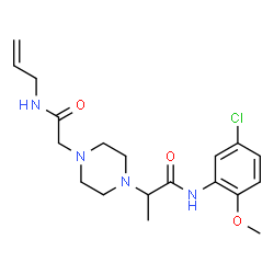 ChemSpider 2D Image | 2-{4-[2-(Allylamino)-2-oxoethyl]-1-piperazinyl}-N-(5-chloro-2-methoxyphenyl)propanamide | C19H27ClN4O3
