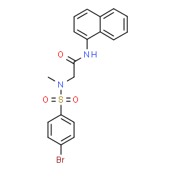 ChemSpider 2D Image | N~2~-[(4-Bromophenyl)sulfonyl]-N~2~-methyl-N-1-naphthylglycinamide | C19H17BrN2O3S