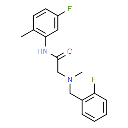 ChemSpider 2D Image | N~2~-(2-Fluorobenzyl)-N-(5-fluoro-2-methylphenyl)-N~2~-methylglycinamide | C17H18F2N2O