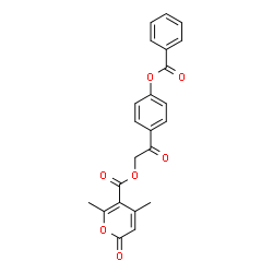 ChemSpider 2D Image | 2-[4-(Benzoyloxy)phenyl]-2-oxoethyl 4,6-dimethyl-2-oxo-2H-pyran-5-carboxylate | C23H18O7