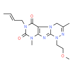 ChemSpider 2D Image | 7-[(2E)-2-Buten-1-yl]-1-(2-methoxyethyl)-3,9-dimethyl-1,4-dihydro[1,2,4]triazino[3,4-f]purine-6,8(7H,9H)-dione | C16H22N6O3
