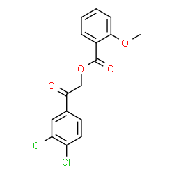 ChemSpider 2D Image | 2-(3,4-Dichlorophenyl)-2-oxoethyl 2-methoxybenzoate | C16H12Cl2O4