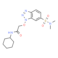 ChemSpider 2D Image | N-Cyclohexyl-2-{[6-(dimethylsulfamoyl)-1H-benzotriazol-1-yl]oxy}acetamide | C16H23N5O4S
