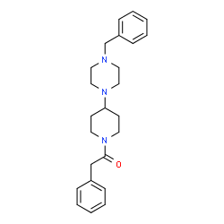 ChemSpider 2D Image | 1-[4-(4-Benzyl-1-piperazinyl)-1-piperidinyl]-2-phenylethanone | C24H31N3O