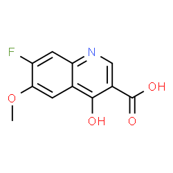 ChemSpider 2D Image | 7-Fluoro-4-hydroxy-6-methoxy-3-quinolinecarboxylic acid | C11H8FNO4