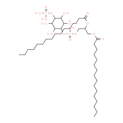 ChemSpider 2D Image | 3-[(Hydroxy{[2,3,5,6-tetrahydroxy-4-(phosphonooxy)cyclohexyl]oxy}phosphoryl)oxy]-1,2-propanediyl dihexadecanoate | C41H80O16P2